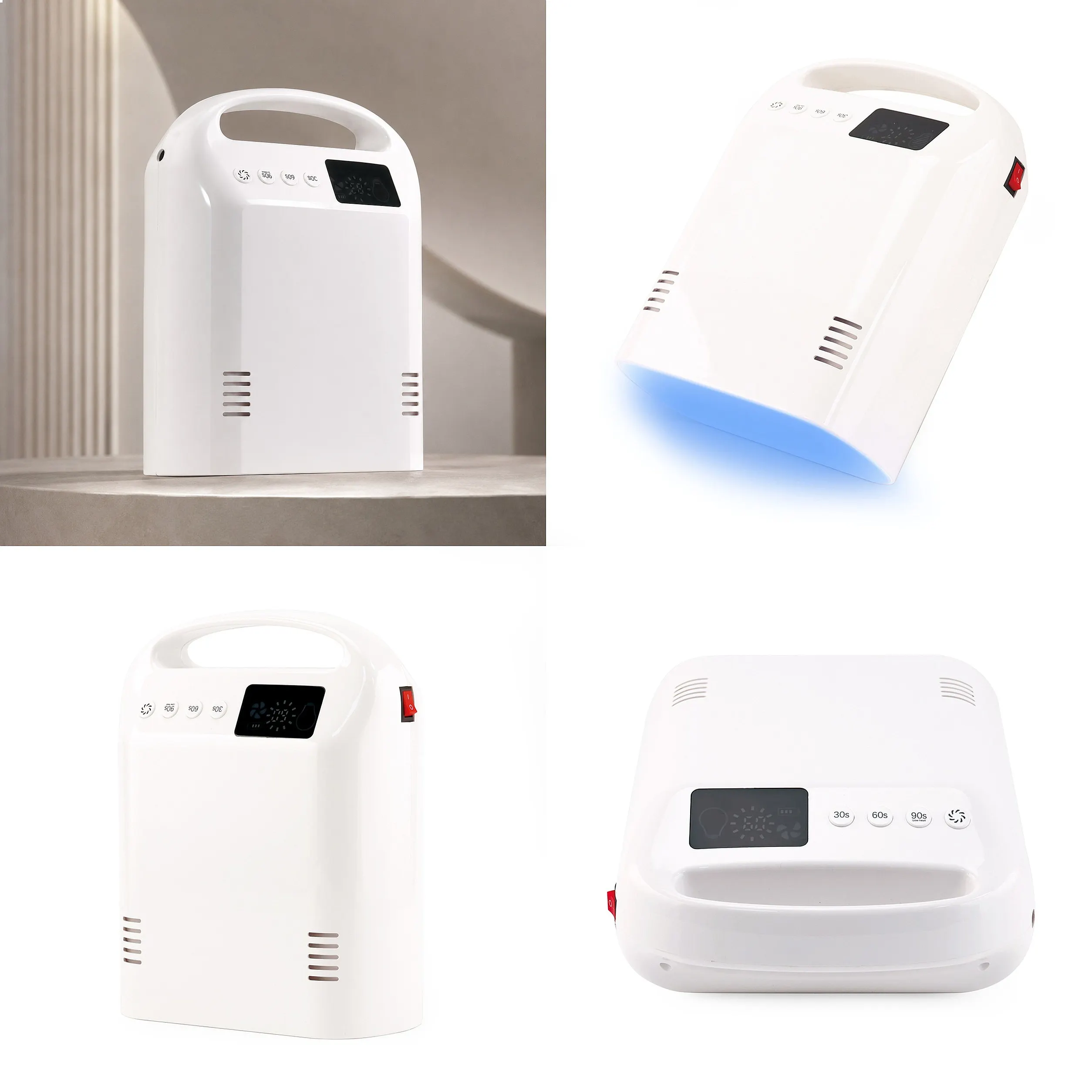 108W LED UV Nail Lamp with Built-in Cooling Fan Wireless Rechargeable Fast Curing Lamp Portable Salon & Home Use