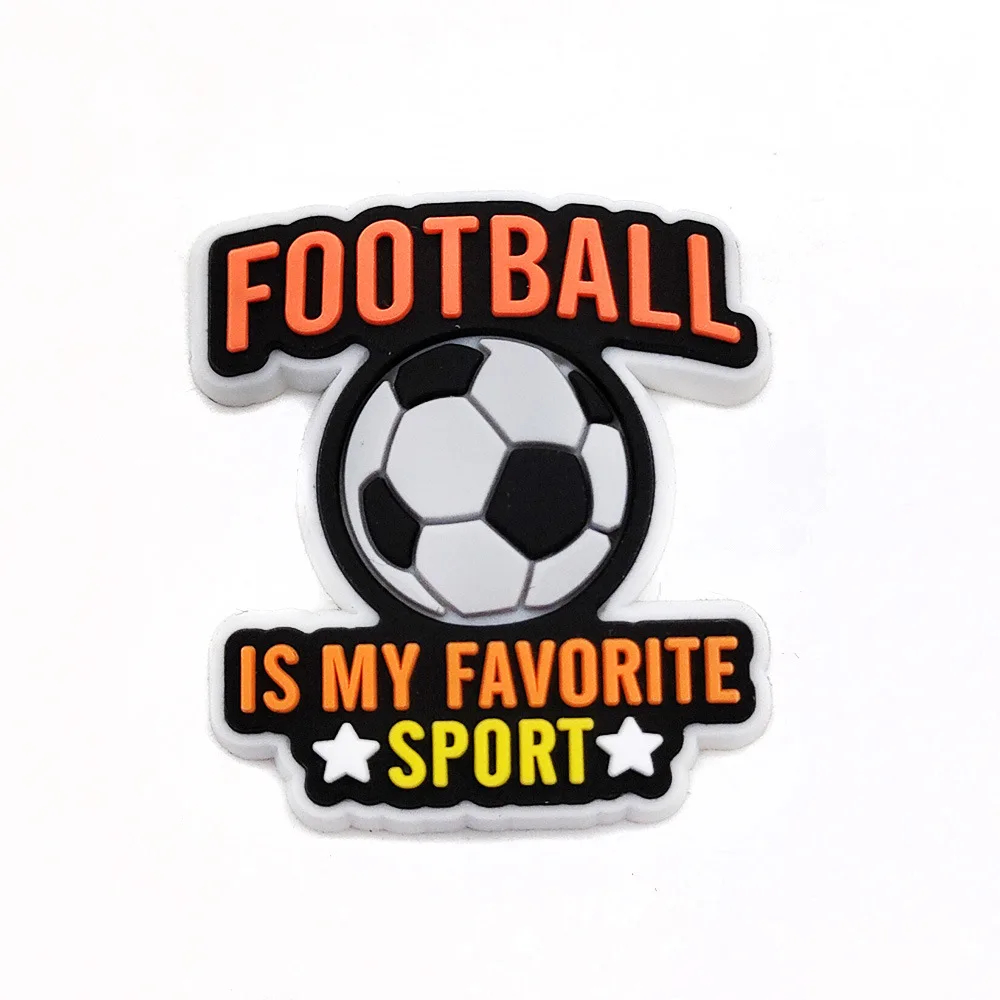 18pcs New Arrive Football Sport Pins Soccer Shoe Charms Silicone Backpack Wristband Ornament Dropshipping Sale Wholesale Bulk