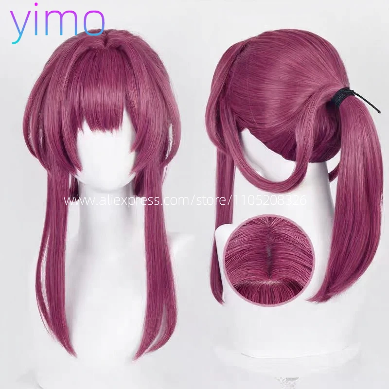 

Kafka Cosplay Wig Rose Purple Kafka Anime Wigs With Ponytail Clip Heat Resistant Synthetic Hair Halloween
