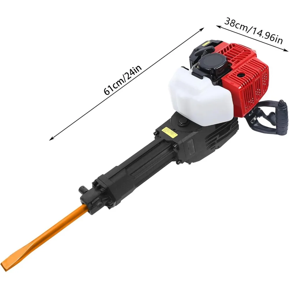 헤비 듀티 52CC 가스 철거 해머 2.5HP 1900W 콘크리트 파괴 및 중장비 건설 작업용