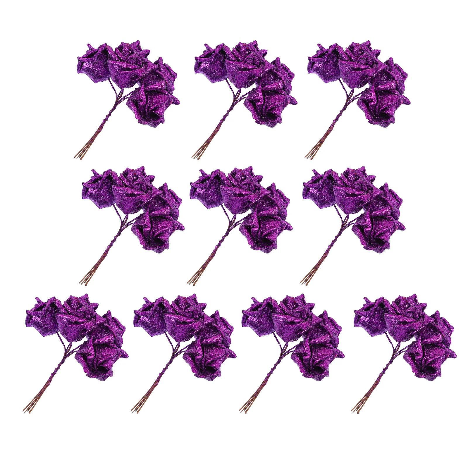 

50 Pcs Crystal Rose Delicate Flower Head Adorable Bouquet Decor Fresh Flowers Gift Shape Wedding Simulation Artificial Baby