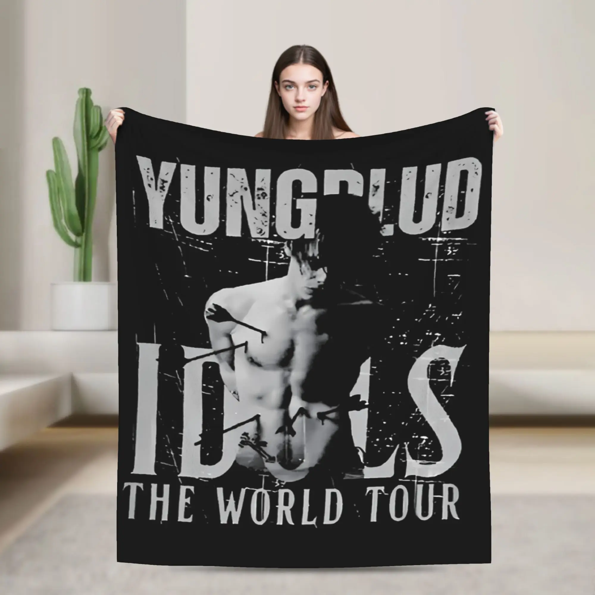 

Одеяла Yungbluds Idols World Tour 2021, бархатные летние многофункциональные ультрамягкие пледы для кровати, уличное покрывало