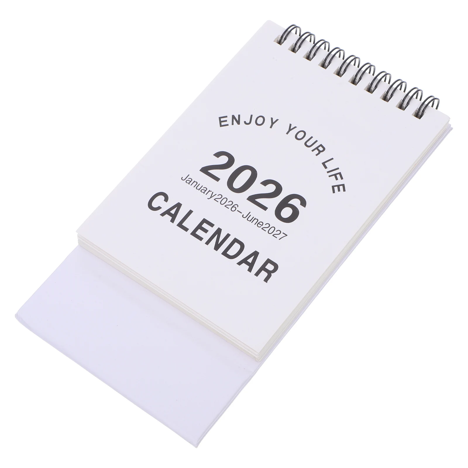 

18-Month Mini Calendar 2026-2027 White Compact Tabletop Standing Desk Calendar For Use Small Desktop Planner