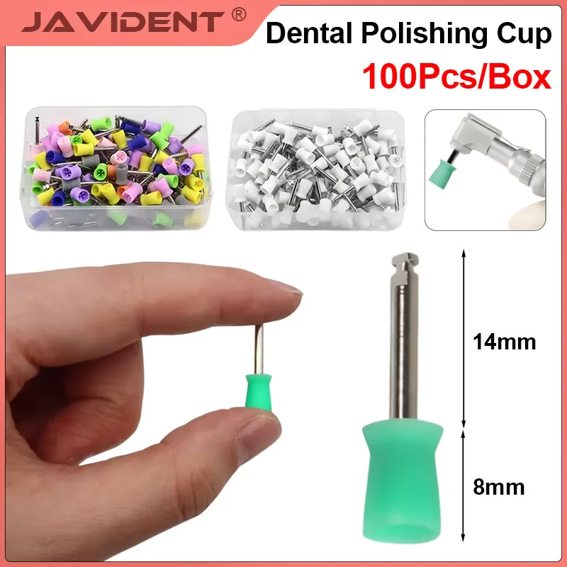 Dental Polishing Cup Disposable Dental Care Brush Head Latch Type Rubber Tooth Polish Brush Prophy Cup Dentistry Lab Materials