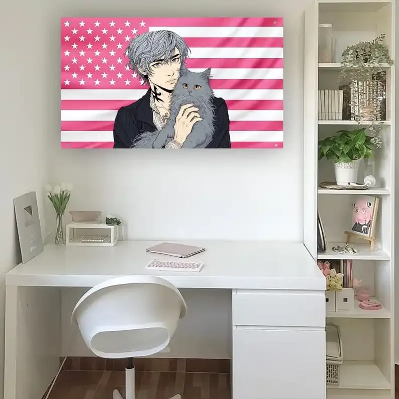 J-James C-Carstairs Pink American Do Eunho Flag Bedroom Decoration Garage Outdoor Decors Decorative Home Objects Custom Flags