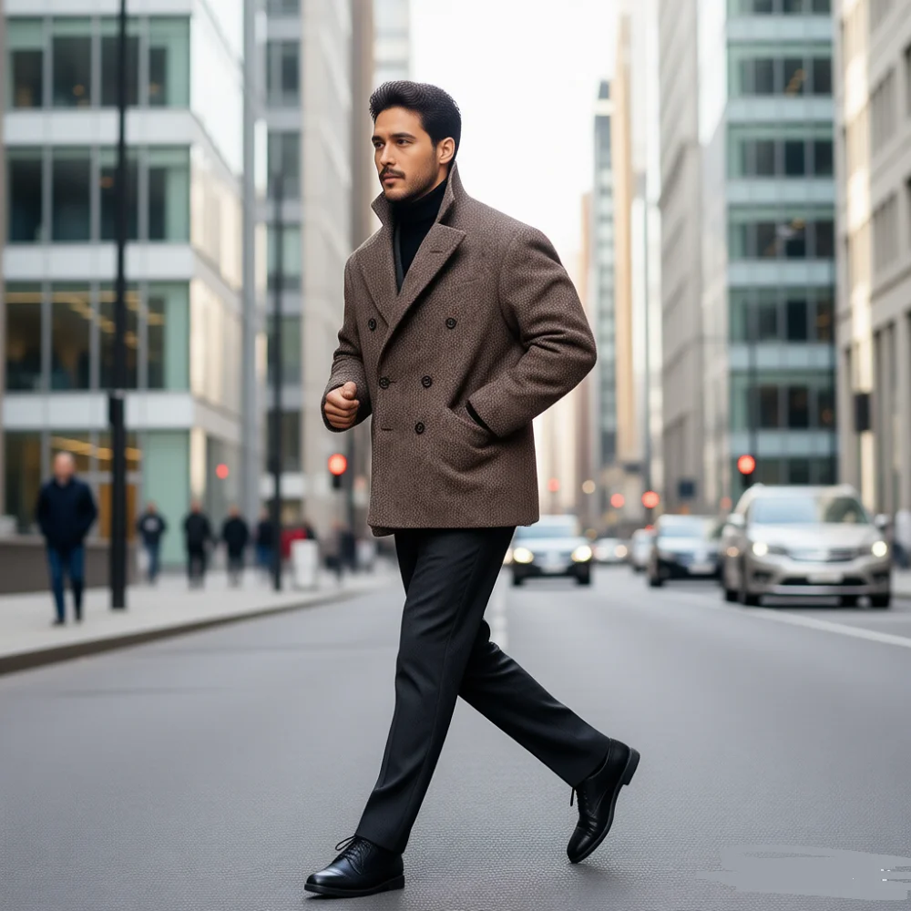 

Повседневный деловой мужской твидовый пиджак, приталенный свадебный двубортный пиджак для жениха и рыбьего позвоночника, Ternos, куртка для свадьбы