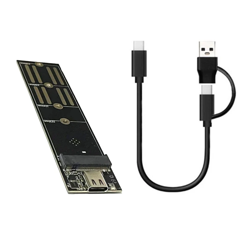 Solid-State Drive Adapter Card Portable Riser Card USB3.1 To M.2 NVME SSD Riser Card Pcie Protocol Type C 10Gbps Caseless