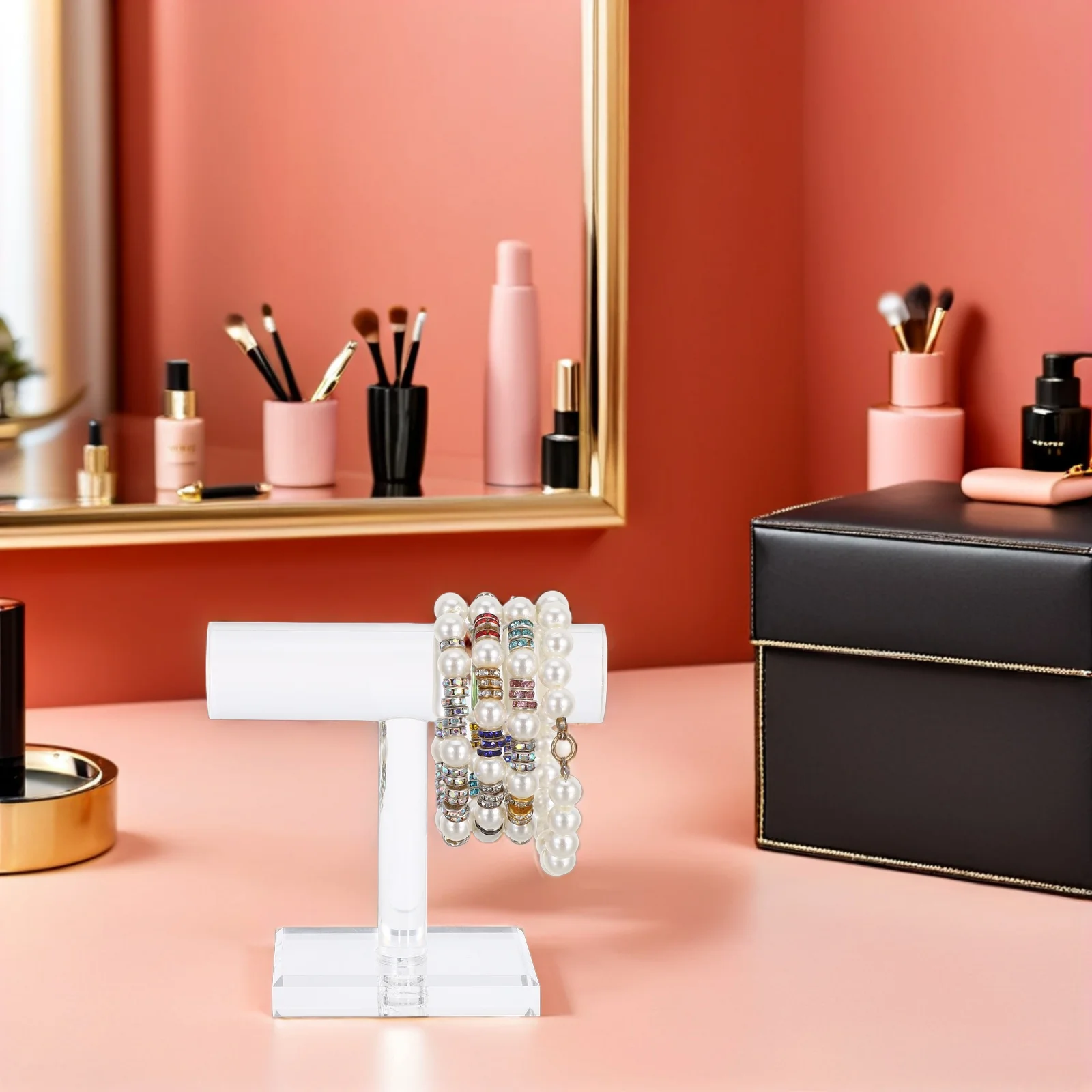 

Acrylic Bracelet Watch Display Stand Transparent Holder Rack Jewelry Organizer for Bangles Scrunchies Hair Ties Wrist Watches