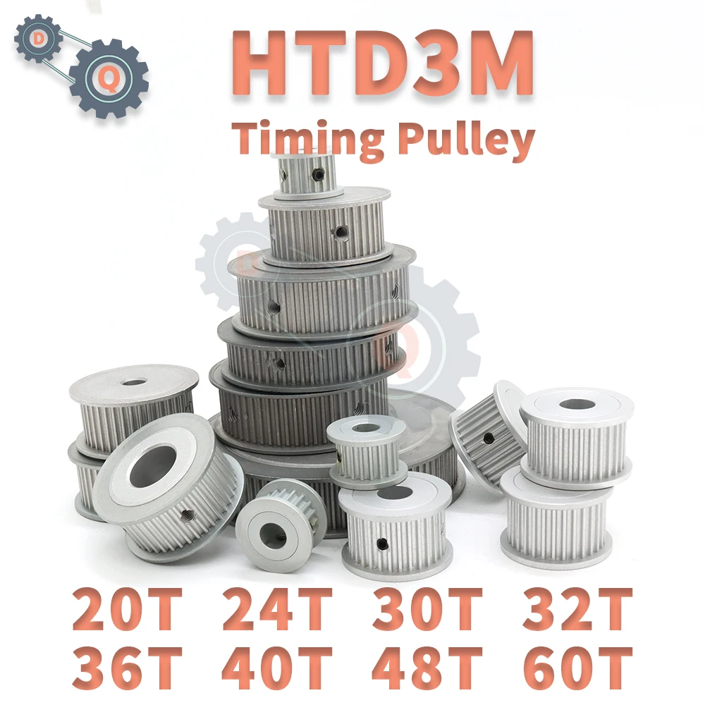 HTD 3M Timing Pulley 20T 20Teeth 30T 30Teeth HTD3M Belt Pulley 40Teeth 40T 48T 60Teeth 60T Gear For Belt Width 10/15mm 3M Pulley