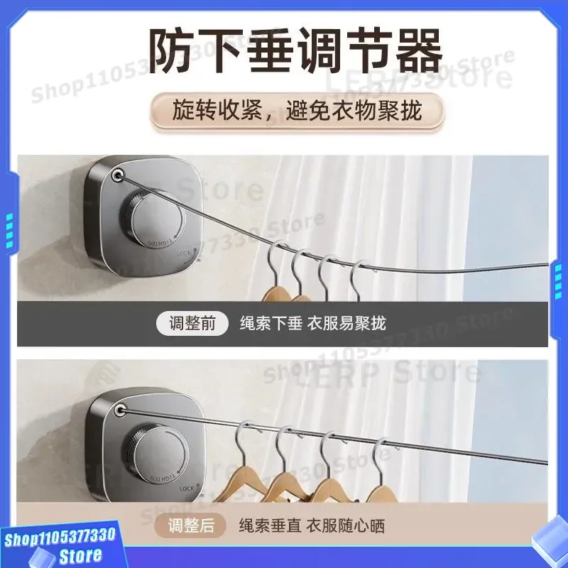 Heavy Duty Stainless Steel Retractable Clothesline Wall Mounted Drying Rack for Bathroom Balcony Quilt Laundry Rope Organizer
