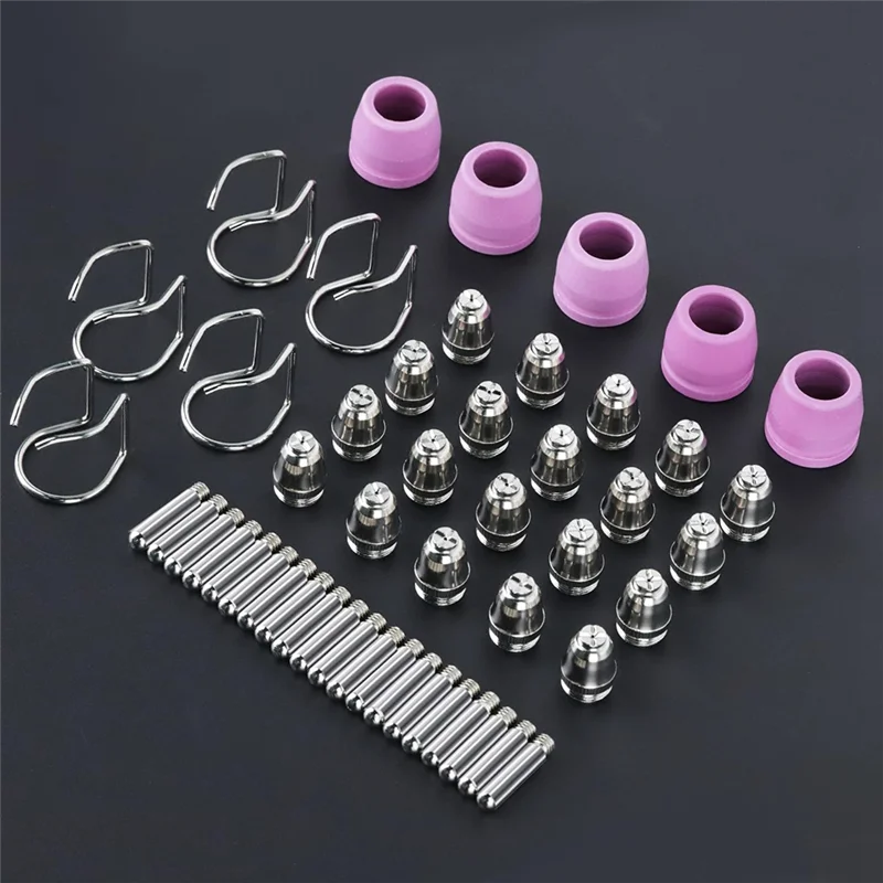Hot Sale-50 Piece AG60P Plasma Cutter Consumables Kit Includes Cutting Torch Tips And Nozzles - Compatible With AG60, WSD60