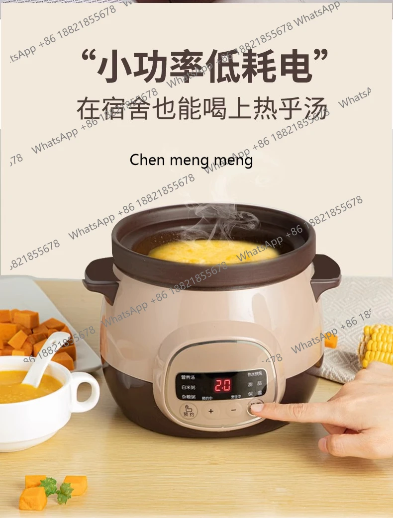 Elektrische stoofpot Huishoudelijke soeppan Koken pap Kleine stoofpot Automatische keramische gezondheidszorg 1-2 personen