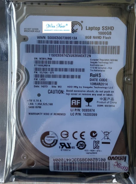 

Для 2,5 дюймового ST1000LM014 1T SSHD 8G 9,5 мм