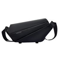 MarkRyden Voyager: Multifunctional Large capacity Leather crossbody bag Umbrella Men's messenger bag Men shoulder bag Black bag
