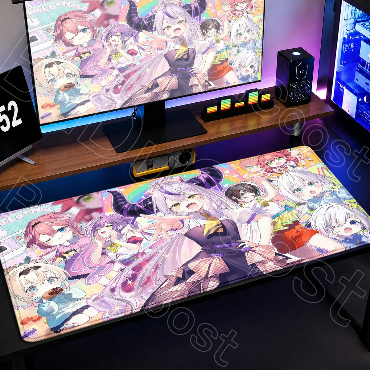 Computer Cute Anime Girl Keyboard Mat PC Rubber Accessories Locking Edge Tabletop Carpet Large Hololive Laplus Darkness Mousepad