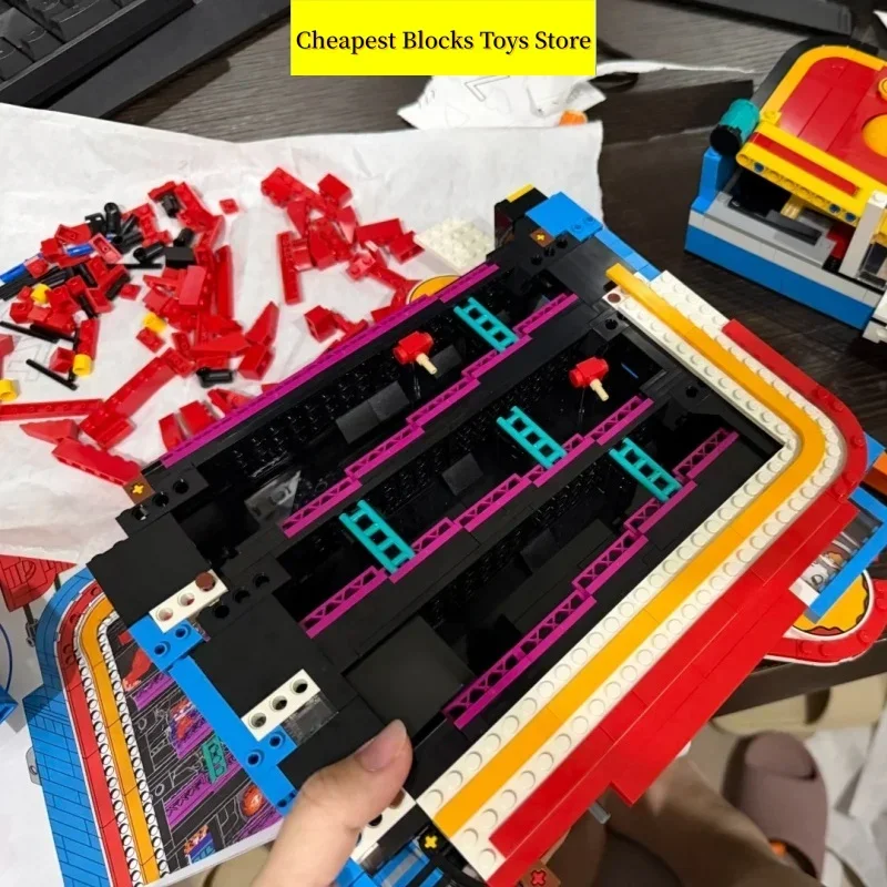 1371pcs Cheapest Vintage Game Console Display Model Retro Arcade Cabinet Bricks Building Blocks Christmas Gifts for Adults Toy