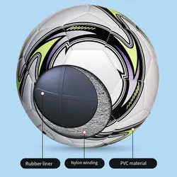 Balón de fútbol Premium de PVC para jugadores apasionados, balones de fútbol de costura, duradero, larga vida útil, amarillo No.5, 2,7 grueso