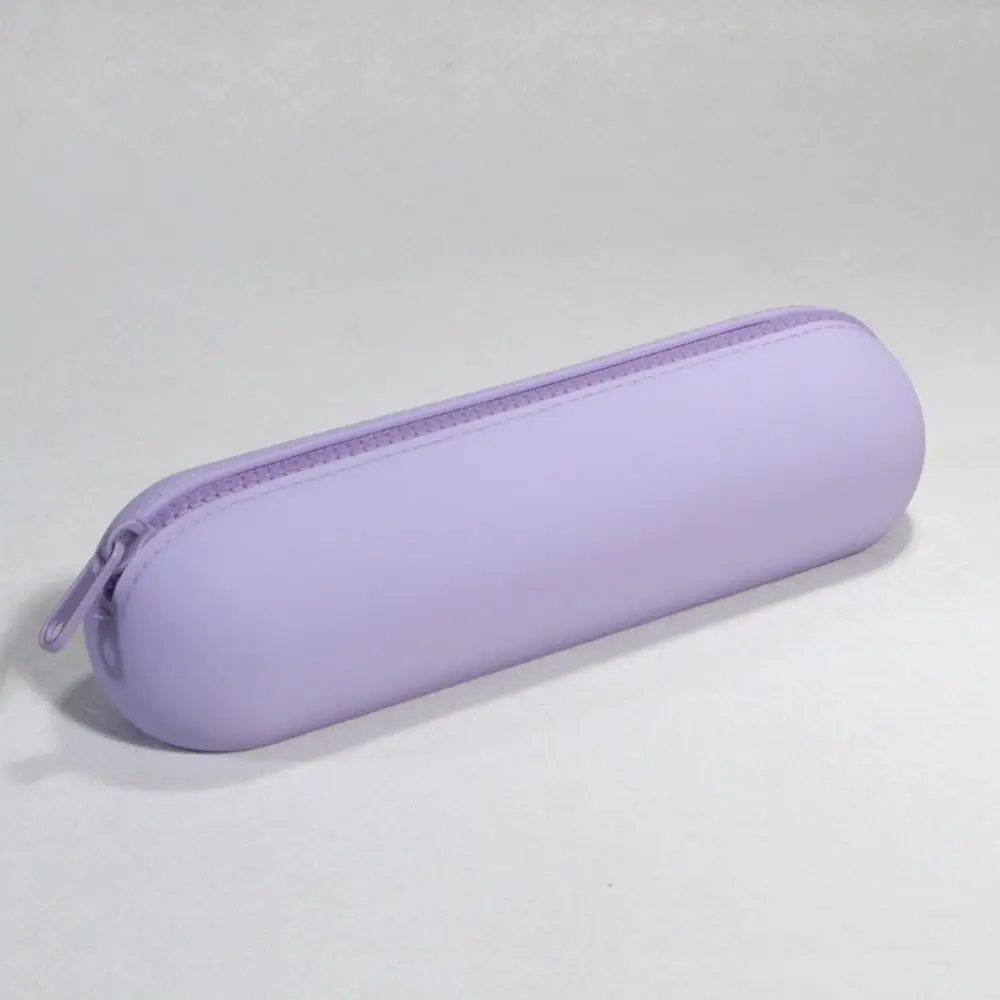 حقيبة تخزين مشط الشعر المستقيمة ذات سعة كبيرة، حقيبة أقلام من السيليكون بسحاب مقاوم للماء، خفيفة الوزن، منظم قرطاسية متين #3