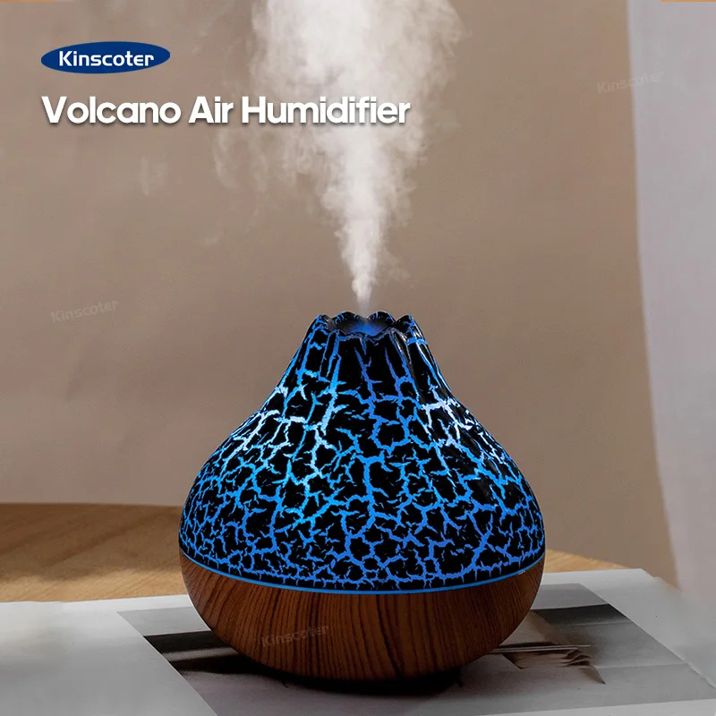 Volcano nawilżacz powietrza 300ml pulpit USB dyfuzor mgły wodnej oczyszczacz odświeżacz powietrza nebulizator z kolorową nocną lampką otoczenia