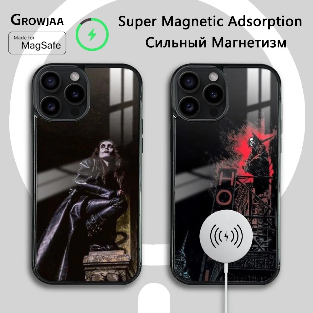 T-THE-C-CROWS Horror Movie Phone Case For IPhone 16 15 14 13 12 11 Pro Max Plus Mini Magsafe Mirror Wireless Magnetic Funda