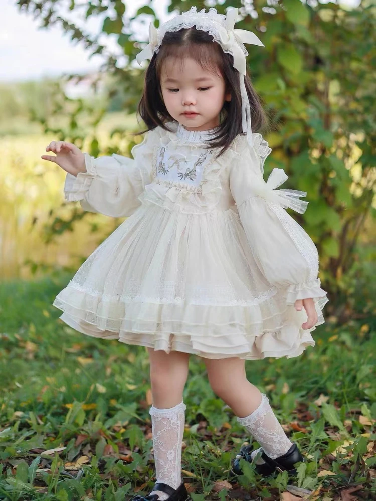 Children\'s Spanish Princess Dress Lolita Dress First Birthday Pomace Dress Flower Girl Dresses  Kids Dresses for Girls Eid Dress