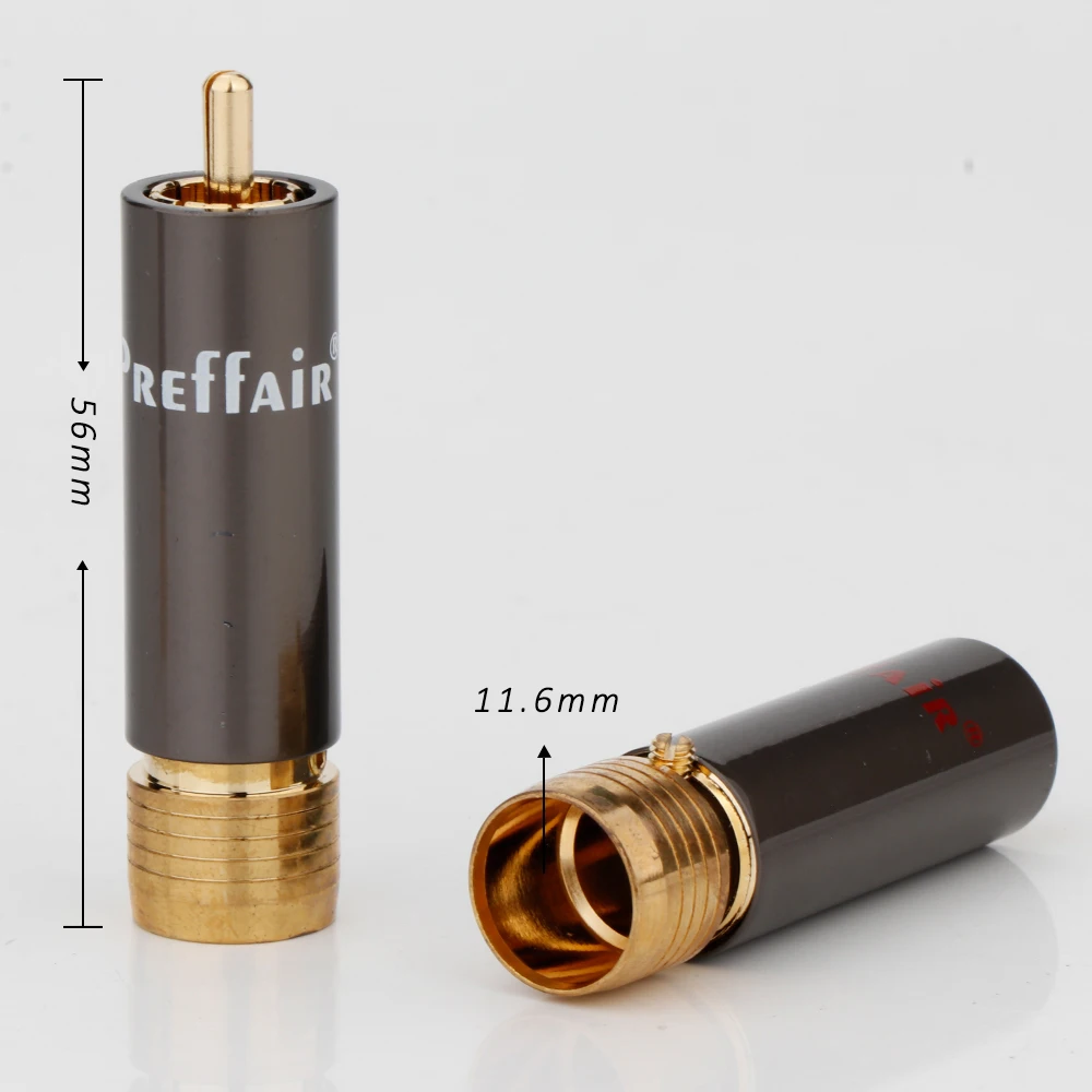 4pcs Preffair R1713 High Quality Audio RCA Brass Body and Collet Connector Locking RCA Connector Plugs