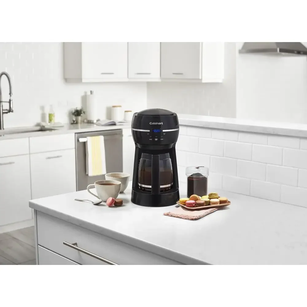 12-Cup Programmable Coffee Maker with Glass Carafe Black DCC-1500TG Smart Brew Pause™ Clean Function Warming Plate Two-Hour Keep