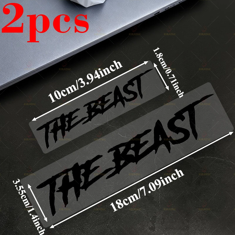 2-teiliges Aufkleber-Set mit der Aufschrift „The Beast“, wasserfeste Vinyl-Aufkleber für Auto und Motorrad, mehrfarbige Optionen