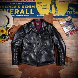 AnnualRing Classic Fre*whe*lers Four Corners Japanese Cowhide Leather Men's American Retro Motorcycle Jacket Kaji