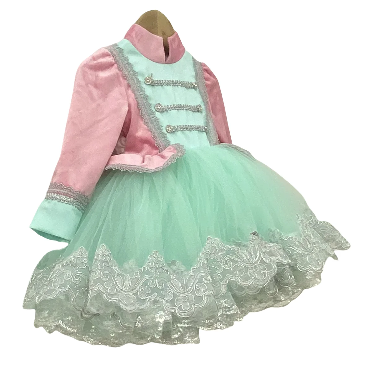 0-12Y Baby Girl Autumn Lake Blue Vintage Princess Pink Dress for Christmas Birthday Photography Holiday Eid  C200