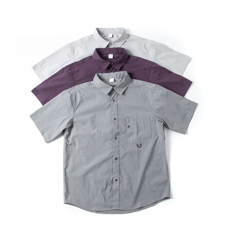 

Summer Thin Qui Dry Outdoor Function Wind ket Workwear ort Sve irt Loose Casual irt for Men Youth ular Sle