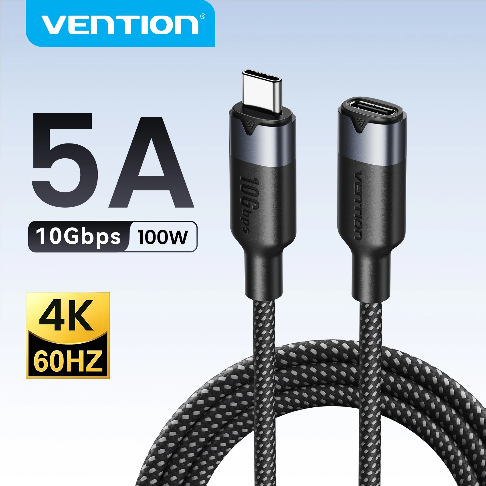 Vention 10 Gbit/s USB-C-Verlängerungskabel Typ C-Verlängerungskabel Thunderbolt 3 für Switch Xiaomi Nintendo USB-C 3.2 USB-Verlängerungskabel