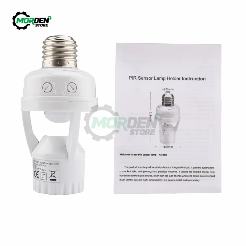 AC100-240V 소켓 E27 컨버터, PIR 모션 센서, LED E27 램프 베이스, 지능형 전구 스위치, 조명 액세서리