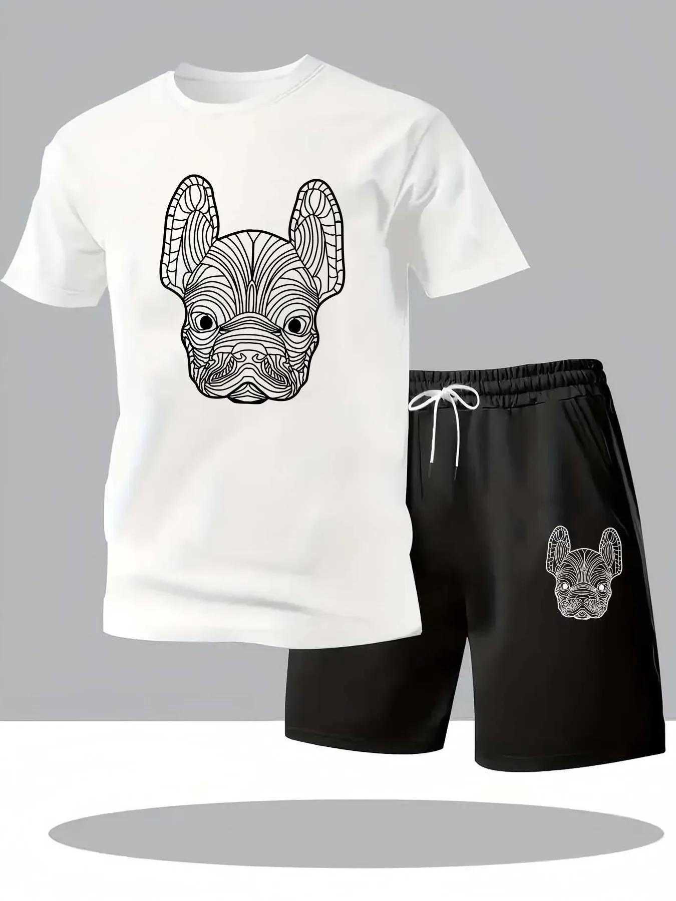 

Summer Men's Quick Dry Casual Short Sleeve T-Shirt And Shorts Set City Street Fashion Running Sports 2-Piece Suit