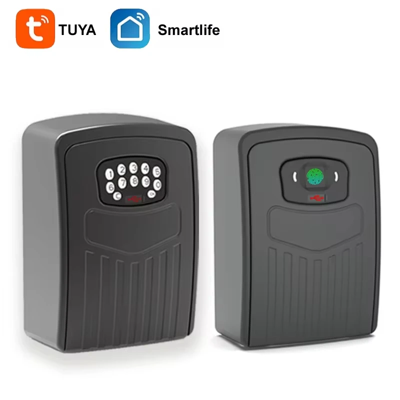 

TUYA Fingerprint Password Safe Key Box Bluetooth Storage Lock Box Smart Life App Wall Mount Security Anti-theft Lockbox