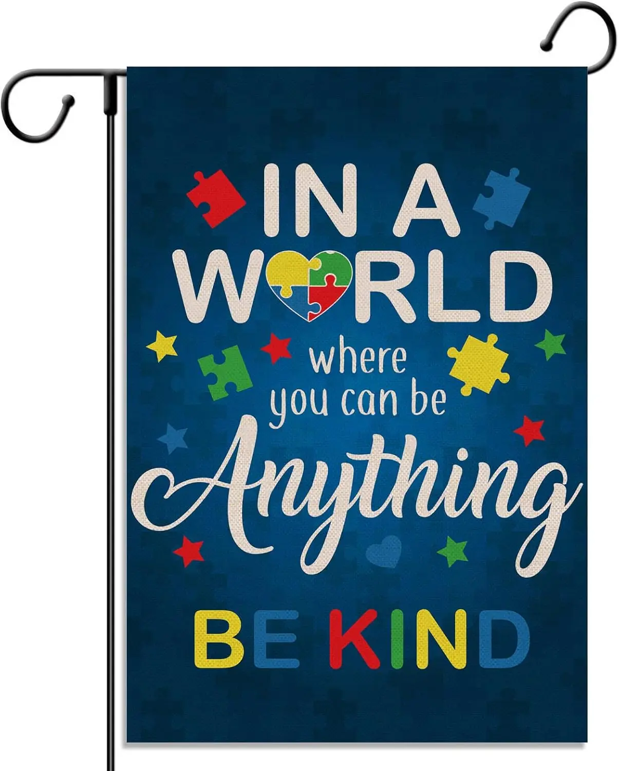 Nepnuser Linen Autism Awareness Month Garden Flag April Decoration Rustic Indoor Outdoor Lawn Front Yard Sign Decor WWP