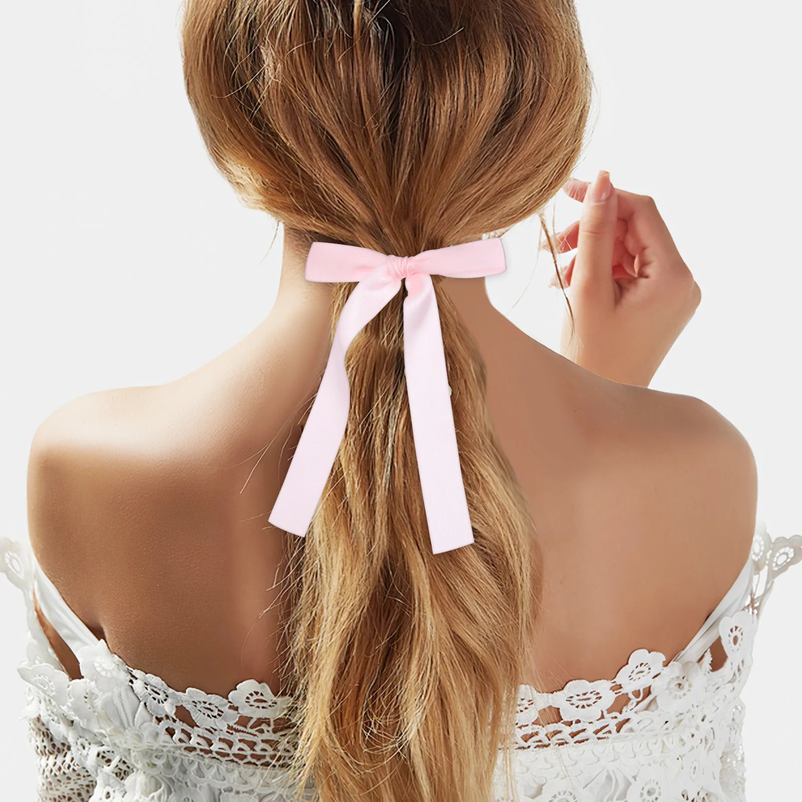 

10pcs Ties Elastic Bow Ties Ponytail Holders Ribbon Hair Bands Long Ribbon Hair Bands For Daily Wear Weddings