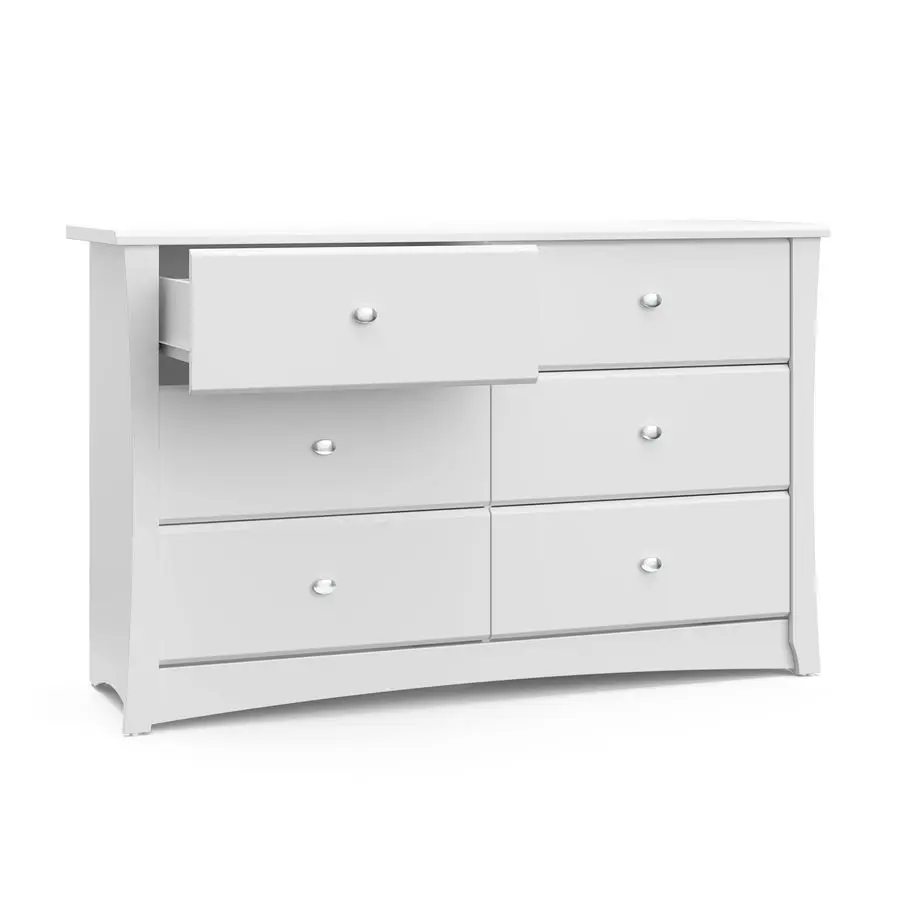 Crescent 6Drawer Dresser White u2013 GREENGUARD 골드 인증, 침실용 흰색 서랍장, 어린이 보육용 수납함, 안전 I