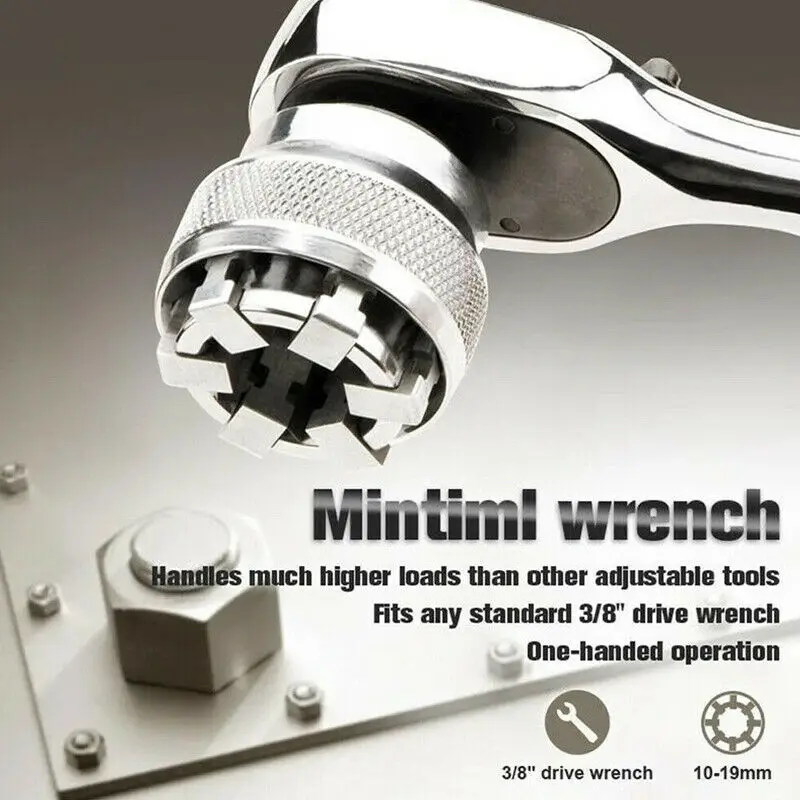 

Universal Sleeve Adaptive Wrench, All-Fitting Multi Drill Attachment Universal Socket,3/8 Inch Drive Wrench Repair Tools