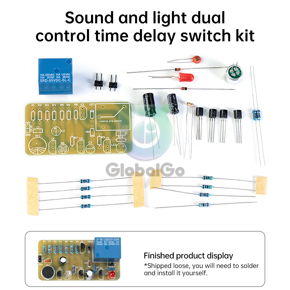 DC 6V Sound and Light Dual Control Delay Switch Kit LED Light Welding Practice Board Electronic Candle Lights Componentes