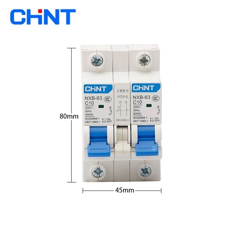 CHINT NXB-63 Dual Power Supply Interlock Switch New DZ47 Interlock Conversion 2PC Type 63A City Power Switch