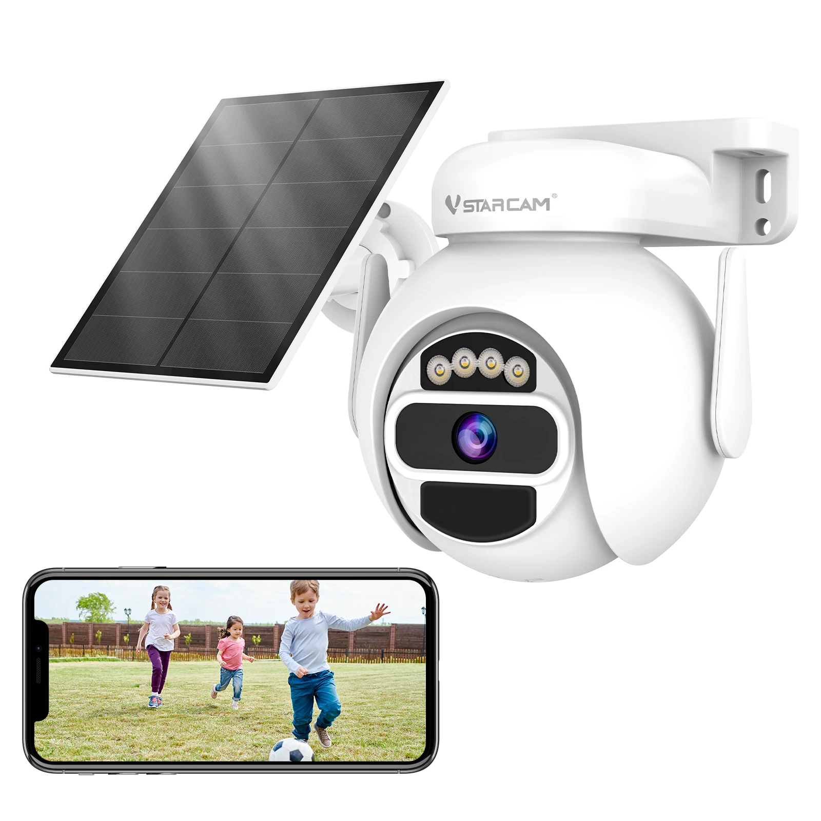 كاميرات أمان Vstarcam 2K 3MP تعمل بالطاقة الشمسية، بطارية خارجية لاسلكية، مقاومة للماء IP66، كشف الإنسان PIR، صوت ثنائي الاتجاه