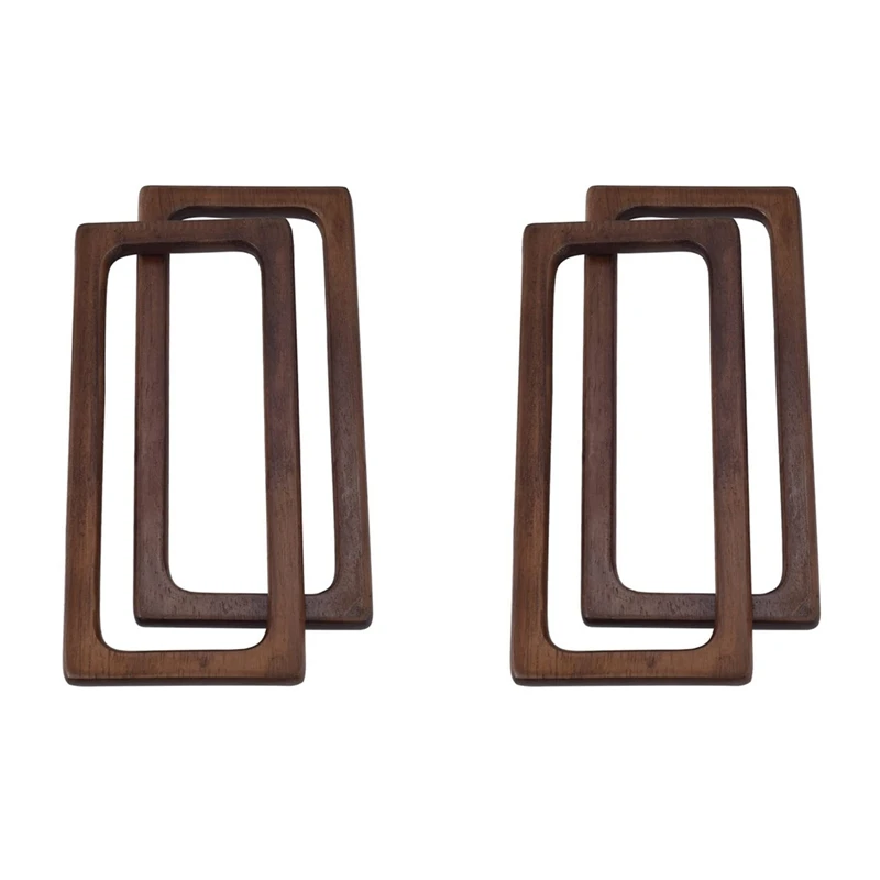 4Pcs 20Cm Rectangle Wooden Bags Handle DIY Sewing Brackets Purse Frames Handles For Making Handbag Accessories