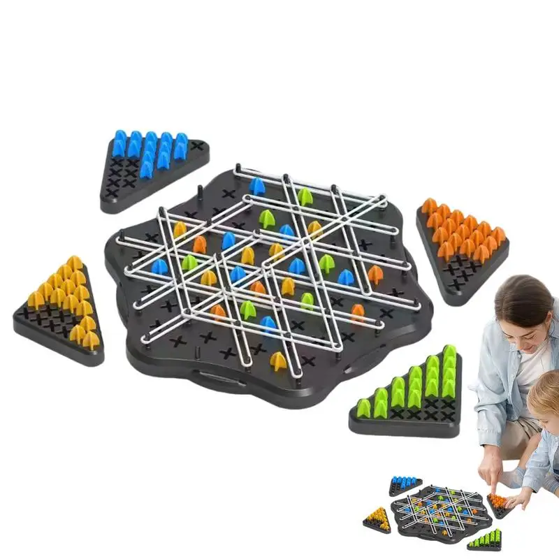 Rubber Band Game Board Chain Triangle Early Education Puzzle Rubber Band Chain Triangle Board For Parties Educational Kids Toy