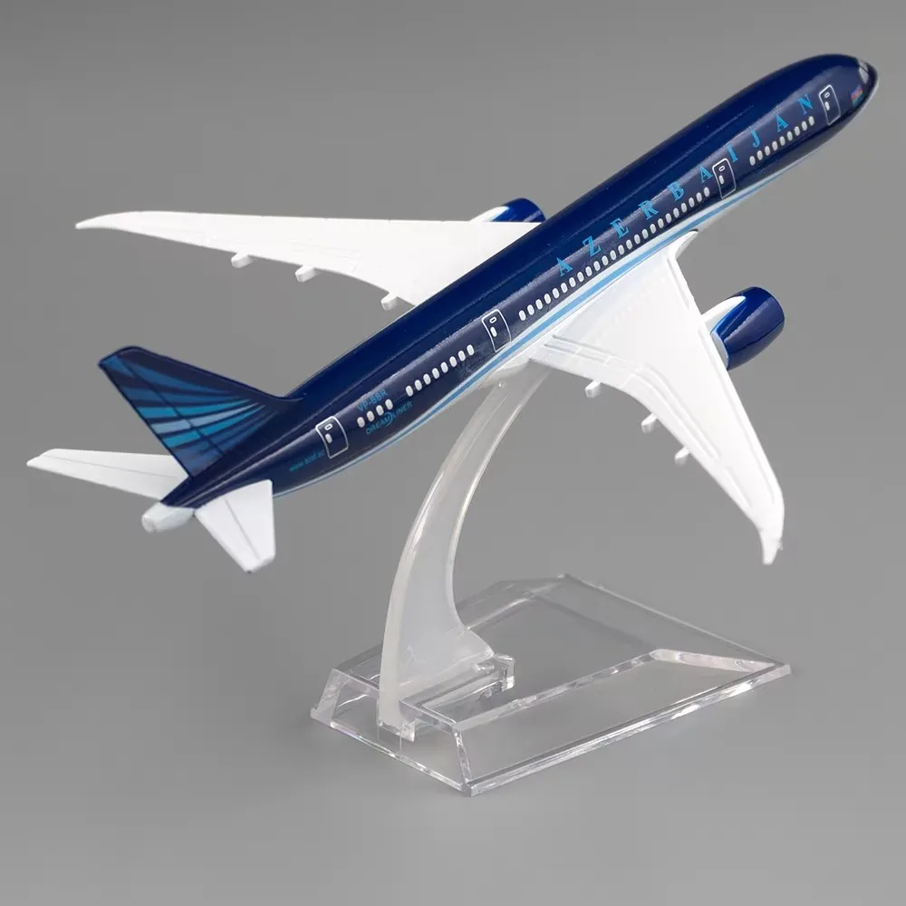 16cm B787 아제르바이잔 항공 에어버스 1:400 스케일 보잉 787 항공 다이캐스트 합금 금속 비행기 모델 장난감(스탠드 포함)