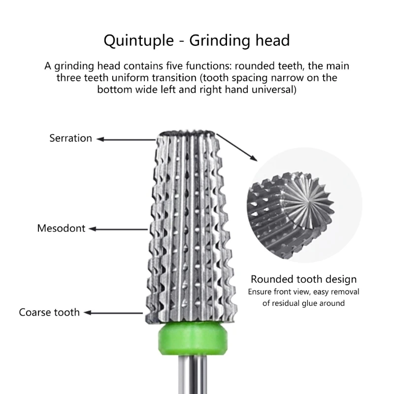 Q1QD 5 1 broca aço carboneto tungstênio para remoção cutículas profissional