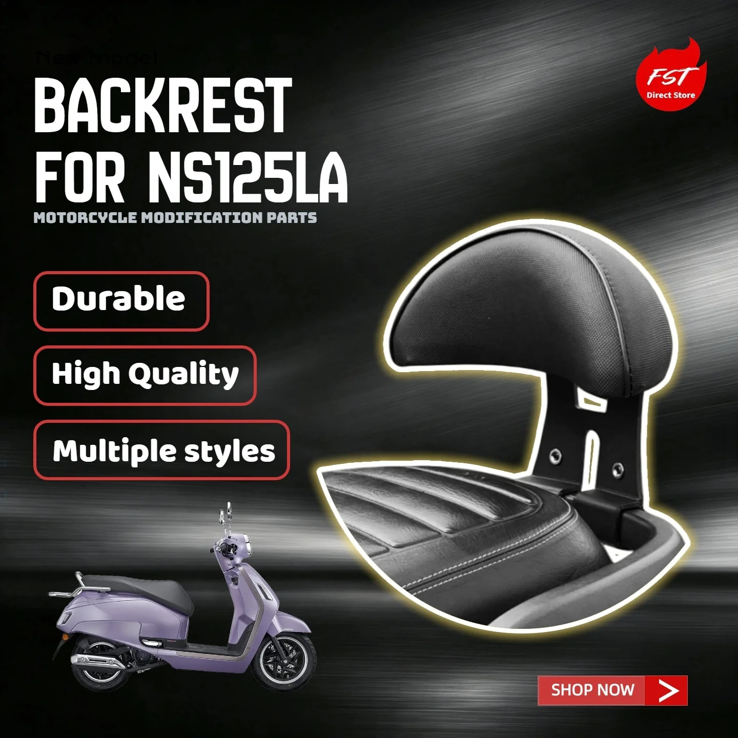 For NS125LA Scooter OEM Fit Passenger Backrest Upgrade Accessories