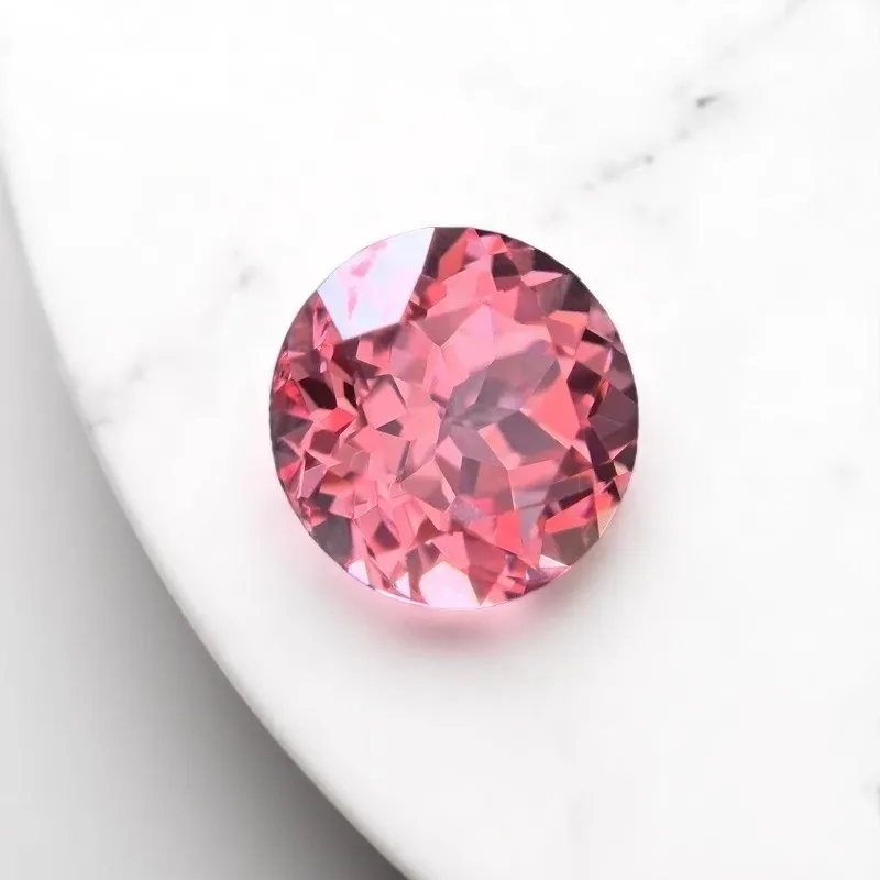Lotus Pink Color Lab Grown Sapphire Round Shape Charm Bead for Diy Jewelry Making Bracelet Materials Selectable AGL Certificate - Image 3