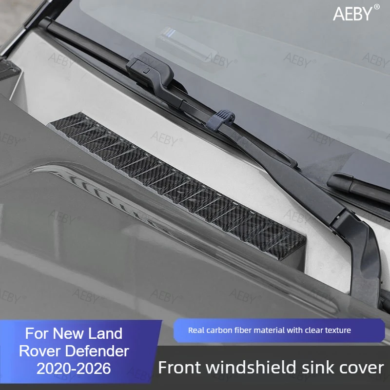 For New Land Rover Defender 2020-2026 Real carbon fiber wiper front cover Front windshield rainwater trough cover plate