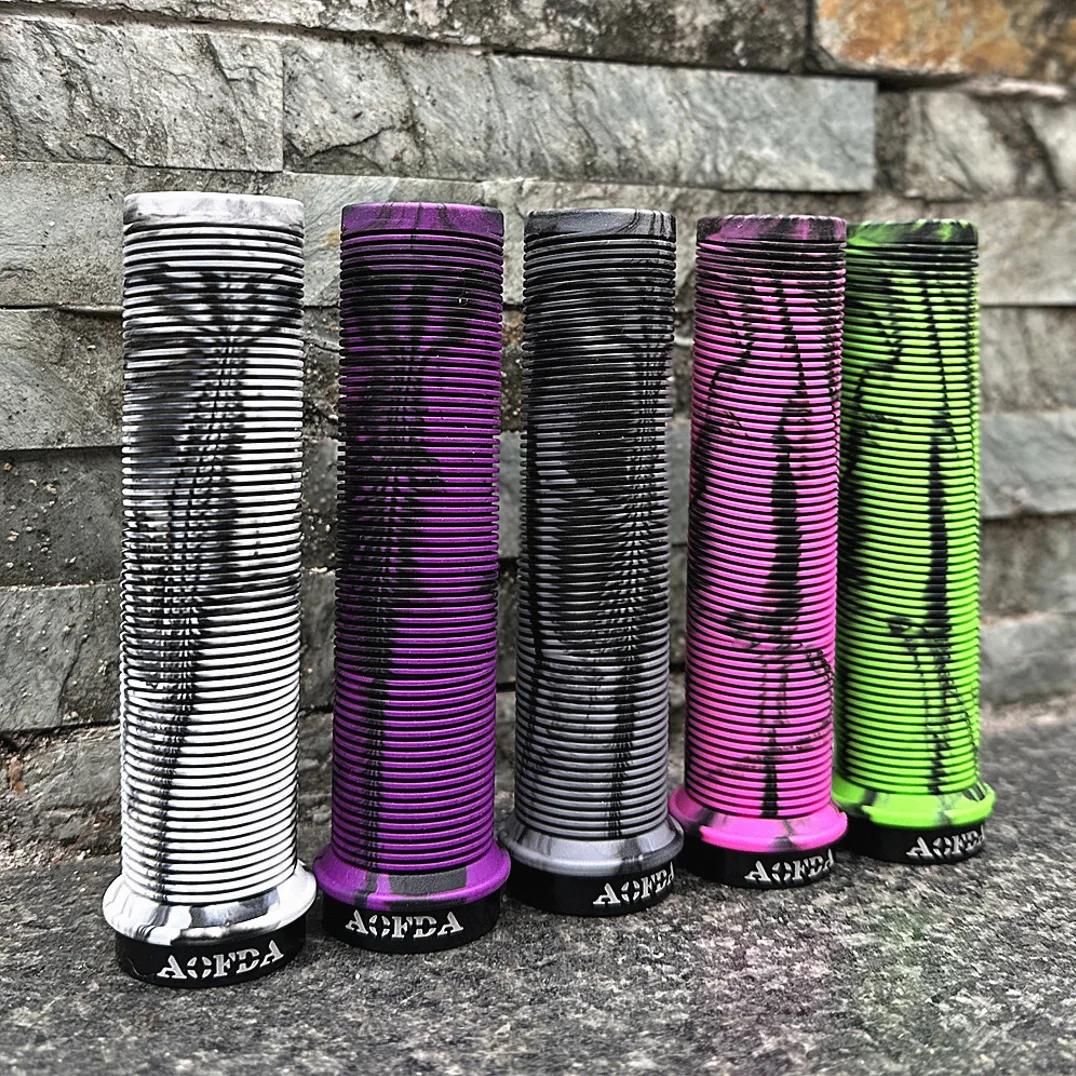 1쌍 22.2mm 단면 잠금식 MTB/DH/BMX/오프로드 자전거 고무 핸들바 그립 (알루미늄 합금 잠금 링 포함, 타이다이 디자인)